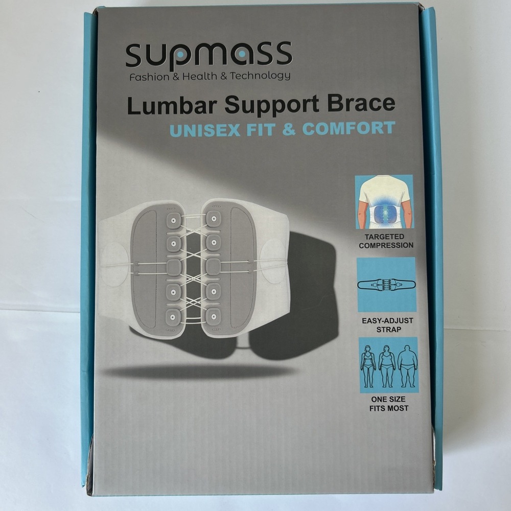 Lumbar Support Back Brace Beige Unisex Fit Comfort